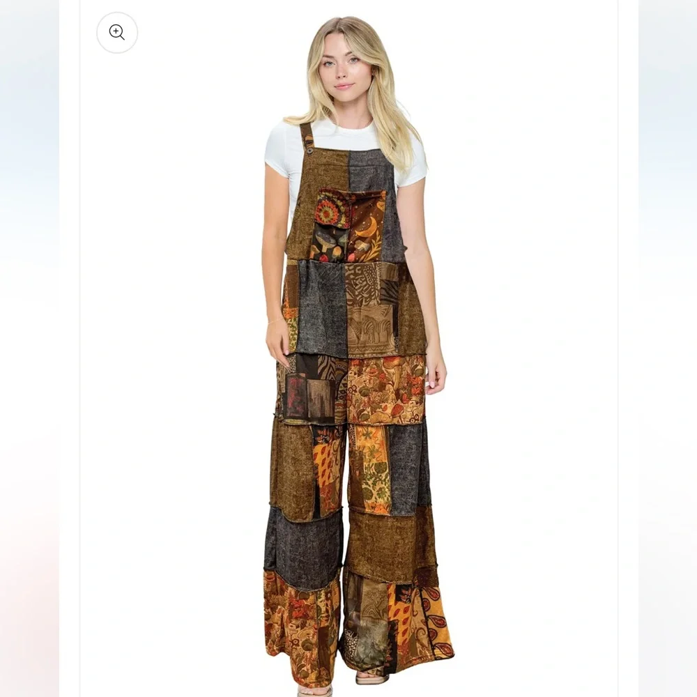 Yak & Yeti 24673 Overall Mushroom Multicolor Print Patchwork. Various Sizes.